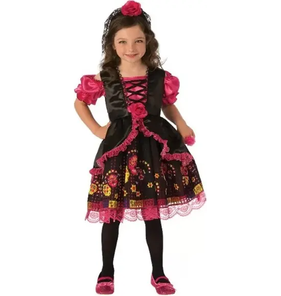 Disfraz Halloween Vestido Catrina Dia de los Muertos niña 5-7 años carnaval