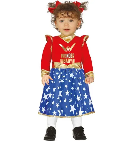 Disfraz Carnaval Superheroína Super Wonder Baby Woman recién nacido 12-24...