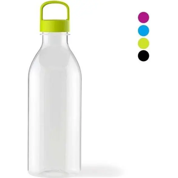 Juego de 12 botellas de plástico transparente para jugo 1 litro con tapa