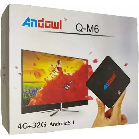 Smart TV box IPTV Android 4 GB ram 32GB rom wifi telecomando andowl 4K HD Q-M6