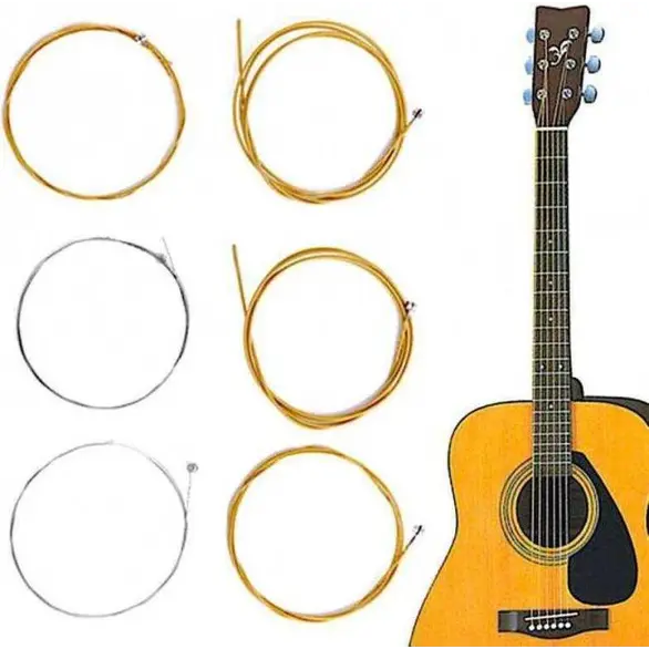 Kit 6 cuerdas ligeras guitarra acustica profesional cuerdas musica varios...