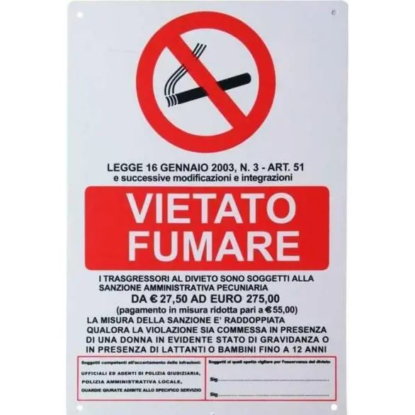 12 señales de prohibido fumar ley 16 enero 2003 20 x 30 cm naranja PVC