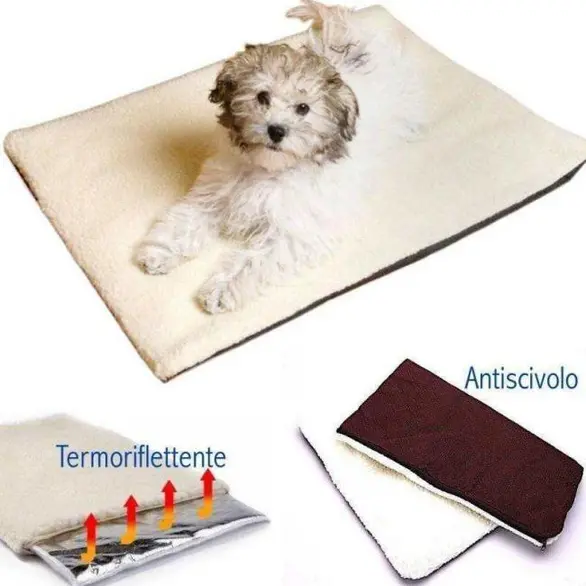 Tapete autocalentable para mascotas de tres capas refleja el calor (90x64 cm)