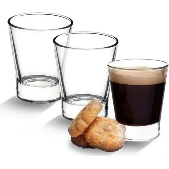 3x Tazas de Café Mod. Caffeino Espresso Vasos 8,5cl en Cristal Transparente
