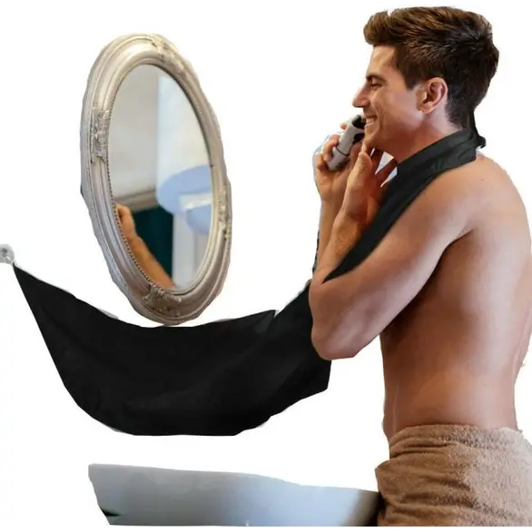 Capa de afeitar para hombres con ventosas y velcro (2 capas)