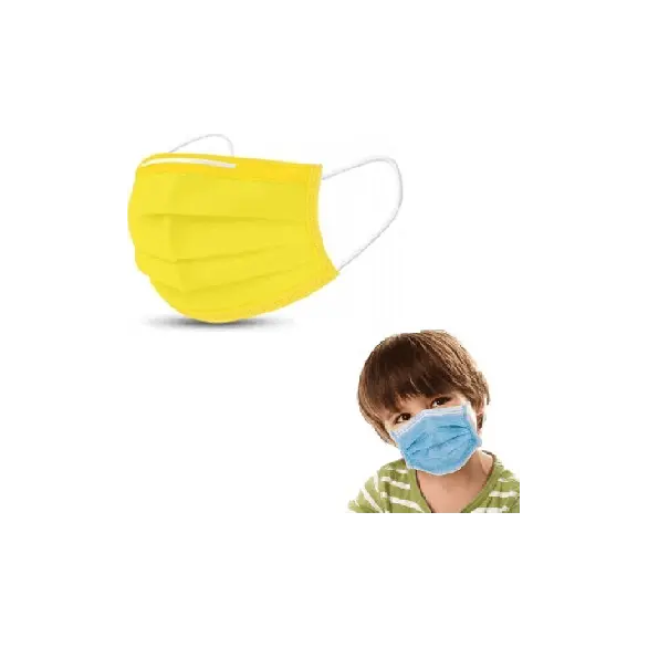 50x Máscaras tipo II para niños aprobadas CE Cara nasal desechable amarilla
