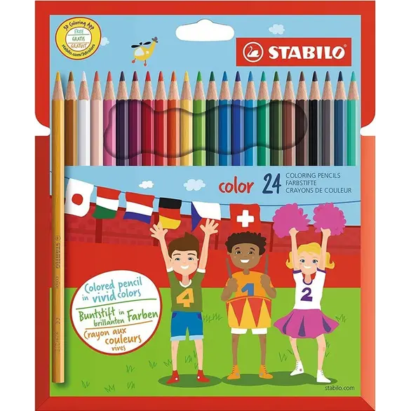Lápices de colores Paquete de 24 colores surtidos estuche infantil 2,5mm