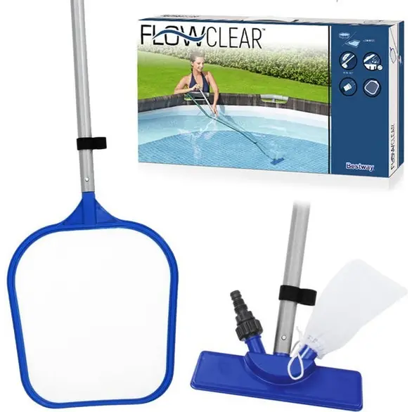 Kit de mantenimiento limpieza piscinas Aspirador Malla Varilla 58013 Flowclear