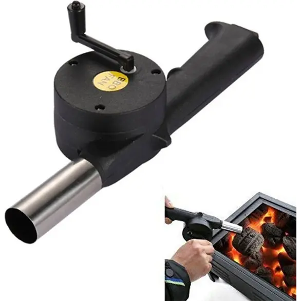 Soplador para Barbacoa Ventilador BBQ Encendedor Brace Carbón Manual Fuego