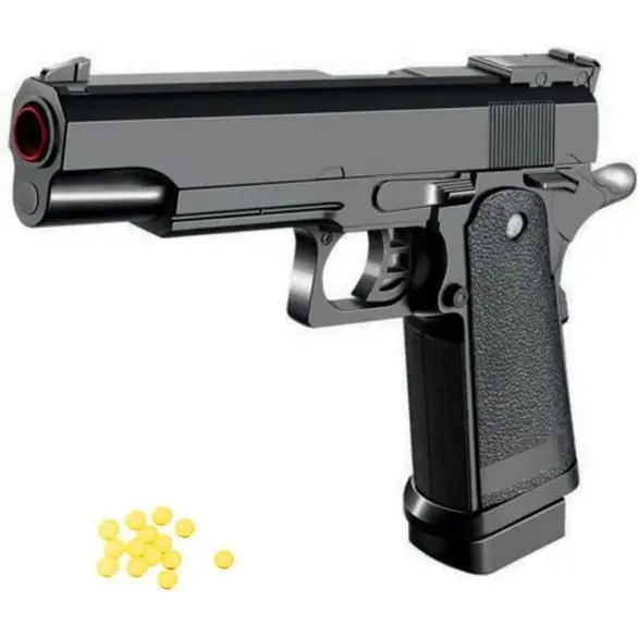 Toy Gun Shoots Pellets 6mm AirSoft juego para niños cargador de policía