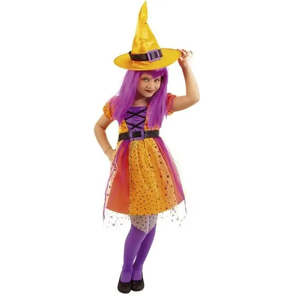 Disfraz de carnaval para niña disfraz de bruja de 3 a 8 años halloween (7-8...