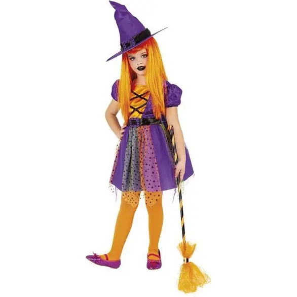 Disfraz de carnaval para niña disfraz de bruja de 3 a 8 años halloween (3-4...