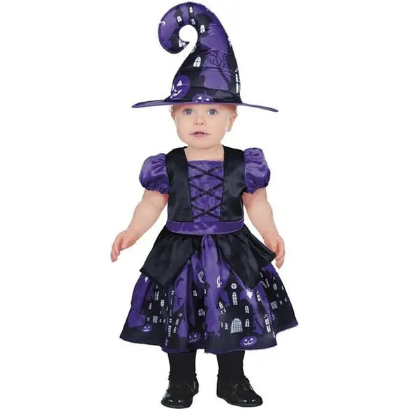 Disfraz de bruja de carnaval de Halloween para niña 12/24 meses (12-18 meses)