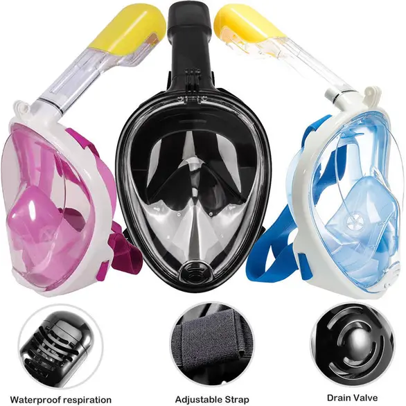 Máscara de snorkel panorámica completa SUB buceo snorkel varios colores...