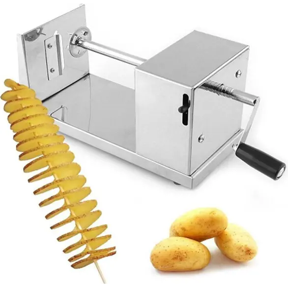 Cortadora de patatas en espiral profesional acero inoxidable patatas fritas