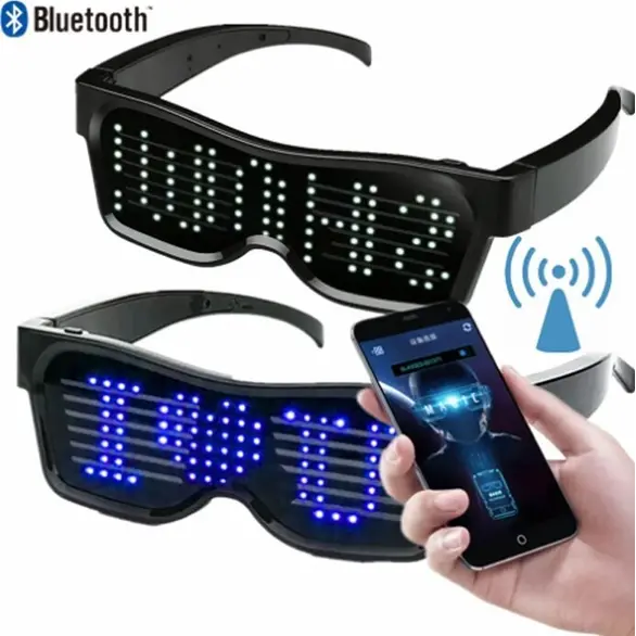 Gafas LED futuristas Fiestas Rave Bluetooth luminosas personalizables
