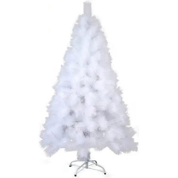 Árbol de Navidad Artificial Realista Blanco Soporte Metálico 90-180 cm (120 cm)