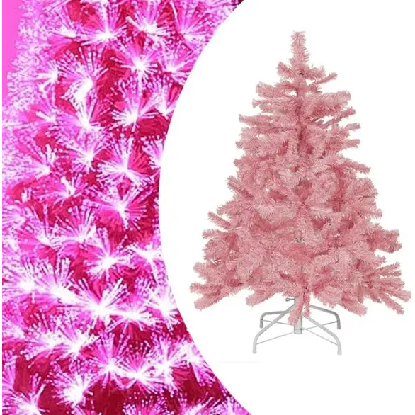 Árbol de Navidad Rosa con LED Artificial Fibra Óptica 60/90/120/150 cm (60 cm)