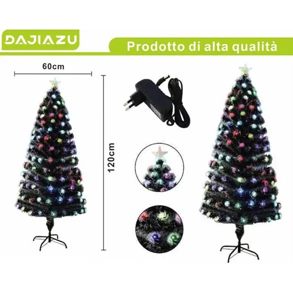 Árbol de Navidad artificial con luces LED RGB multicolores, altura 60/90/120...