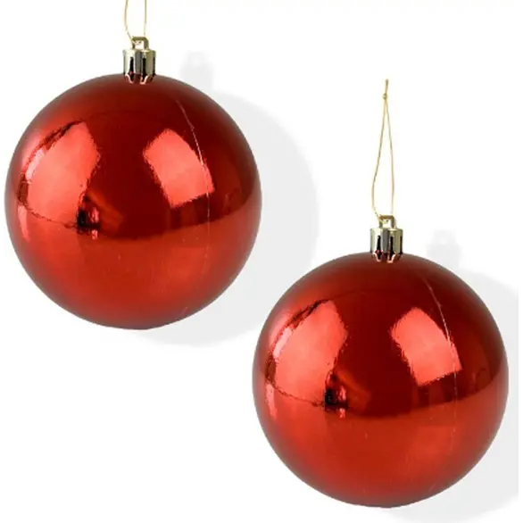 2x Bola de Navidad 15cm Roja Brillante Regalo Decoraciones para Árboles