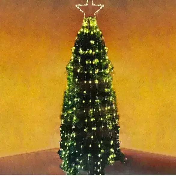 Estrella cometa para árbol de Navidad Cascade Tip 465 LED blanco cálido y...