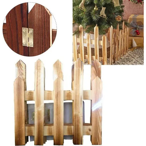 Valla de madera para árbol de Navidad, varios tamaños, valla de jardín...