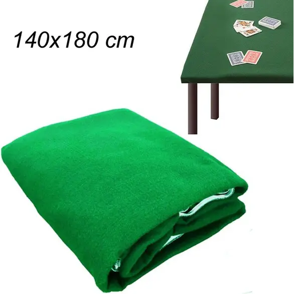 Mantel verde para mesa de juego, mantel de tela póquer, Blackjack, 140x180 cm
