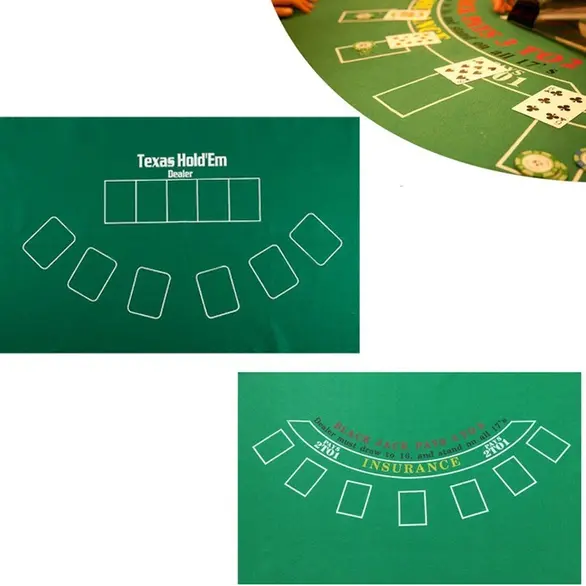 Mantel verde 60x90 cm Poker BlackJack Gaming Mantel mesa de juego navidad