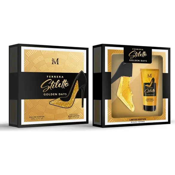 Ferrera Stiletto Golden Days Cofre Perfume 50 ml + Loción 50 ml