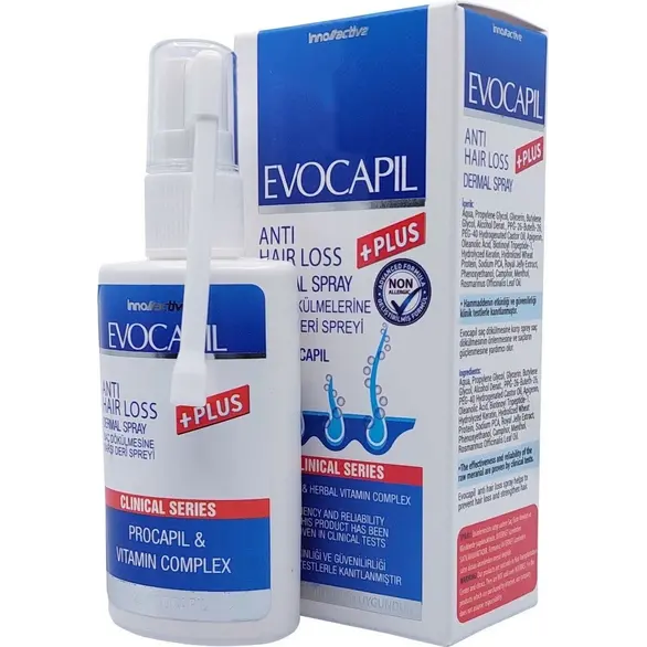 Spray anticaída cabello Evocapil Plus con Procapil al 5% y vitaminas