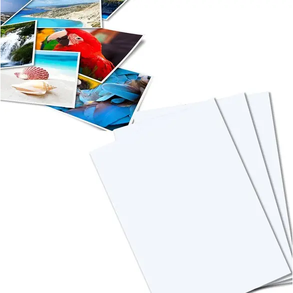 120 hojas de papel fotográfico glossy A4 para impresoras Inkjet 180-260 gr...