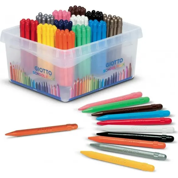 Crayones de cera Mochila escolar 144 piezas 12 colores surtidos para niños