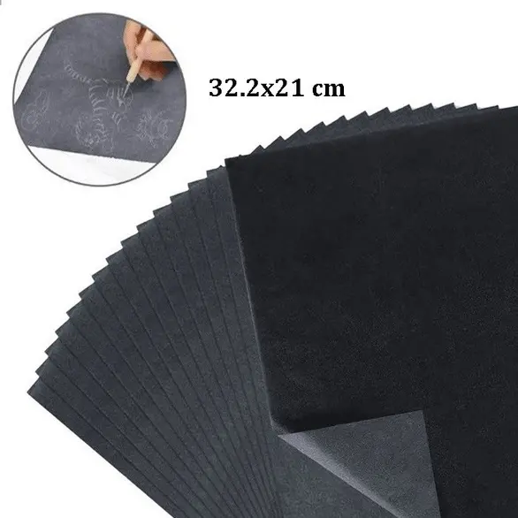 200x Hojas de Papel Carbón Negro para Copiar dibujos 21x32,2 cm