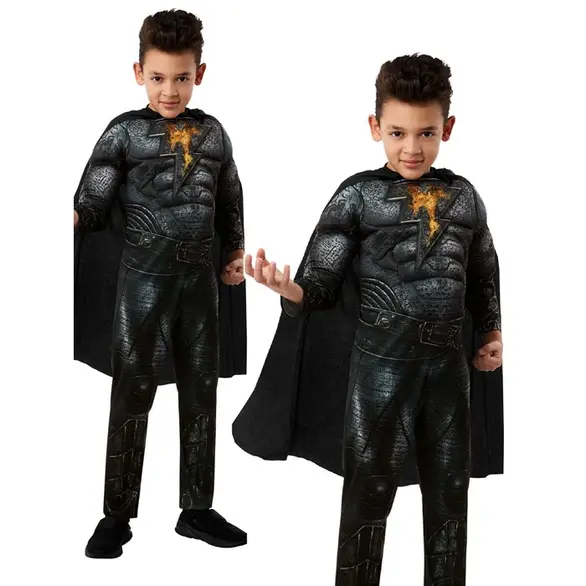 Disfraz de Carnaval Black Adam superhéroe Shazam para niños 2-6 años...