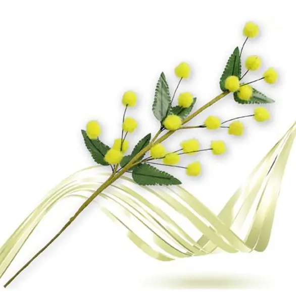 12x Ramo de Mimosa Artificial Regalo del Día de la Mujer 25 cm Flor