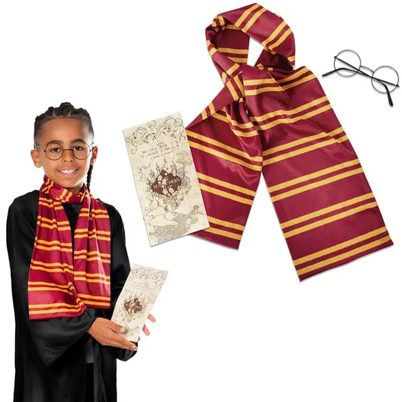 Harry Potter Disfraz Carnaval Gafas Bufanda Mapa Gryffindor Niños 5+
