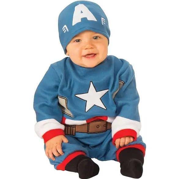 Disfraz Carnaval Capitán América Marvel superhéroe recién nacido 0-6 meses