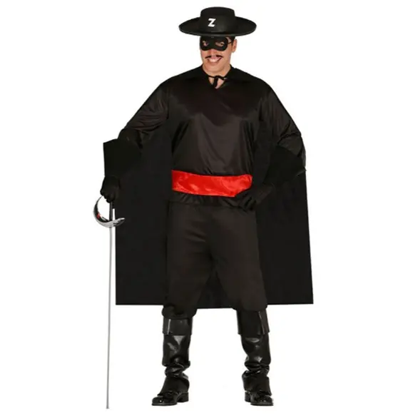 Disfraz de Zorro Carnaval vestido bandido espadachín disfraz hombre talla L