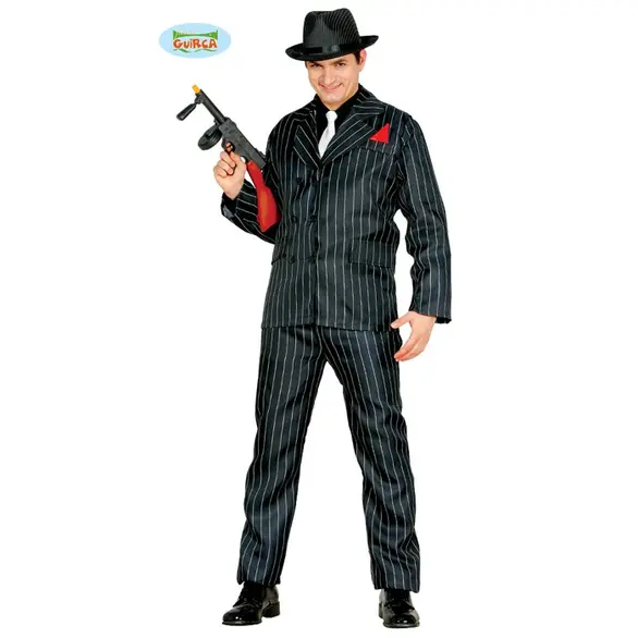 Disfraz de carnaval gángster mafioso hombre años 20 adulto elegante traje M/L...