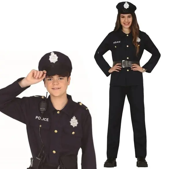Disfraz de Carnaval de Policía Conjunto de policía unisex para niños 14-16 años