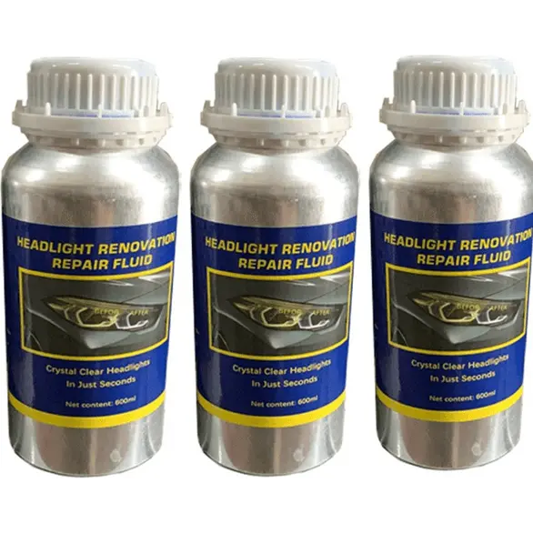 3x Kit de pulido de faros de coche de polímero líquido Restore Restore 600 ml