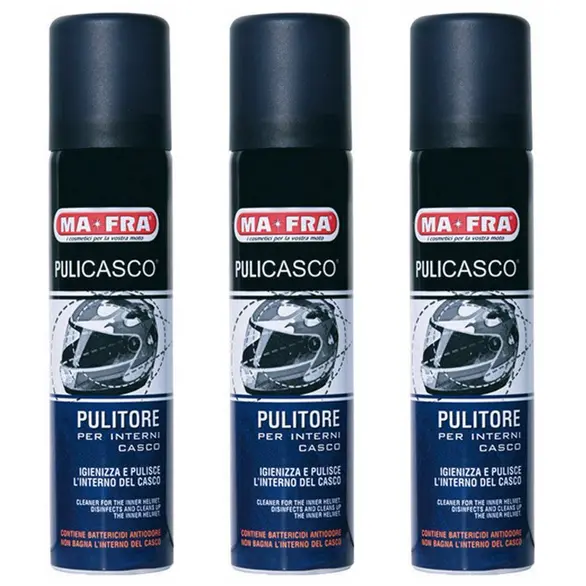 3x Spray desinfectante para limpieza de cascos 75ml Llimpieza interior de casco