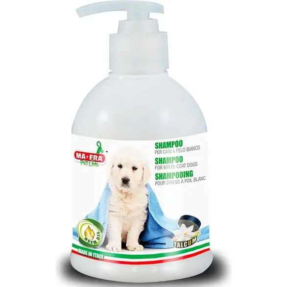 MAFRA Champú limpieza cuidado perros pelaje blanco elimina amarillentos Pet Line