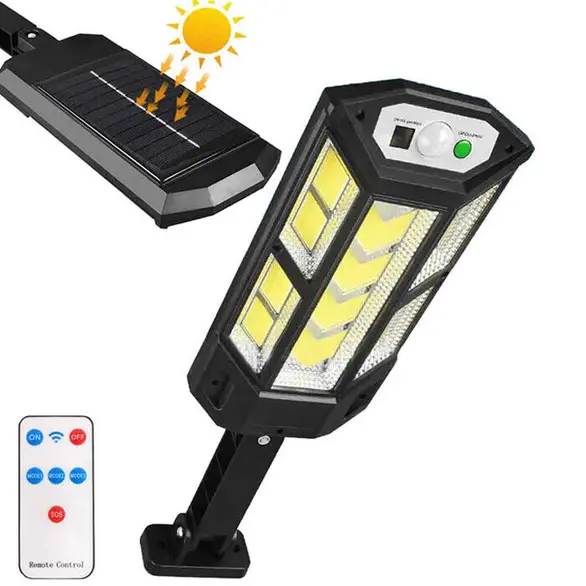 Foco LED solar sensor de movimiento luz exterior control remoto IP65 (Blanco...
