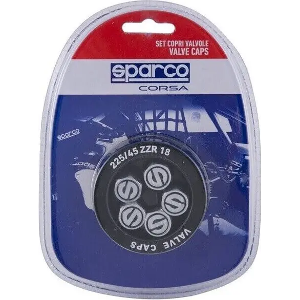 Juego de 5 Tapas de Válvulas para ruedas con logo Sparco en aluminio...