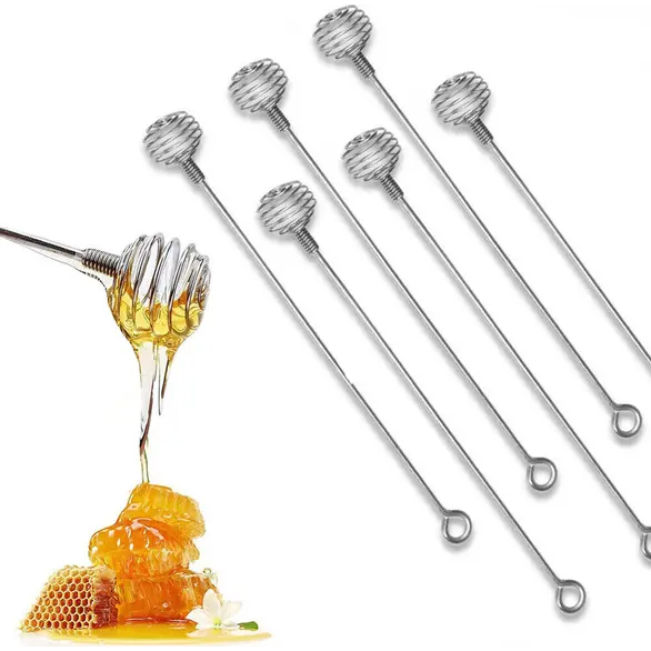 6 cucharas para miel, palitos de miel, esparcidor de miel, cocina, acero...