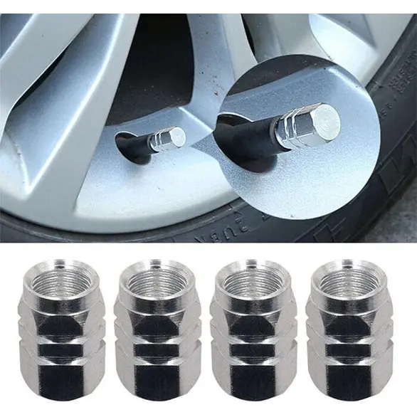 4 tapas de válvulas de neumáticos cubiertas de válvulas de coche de aluminio