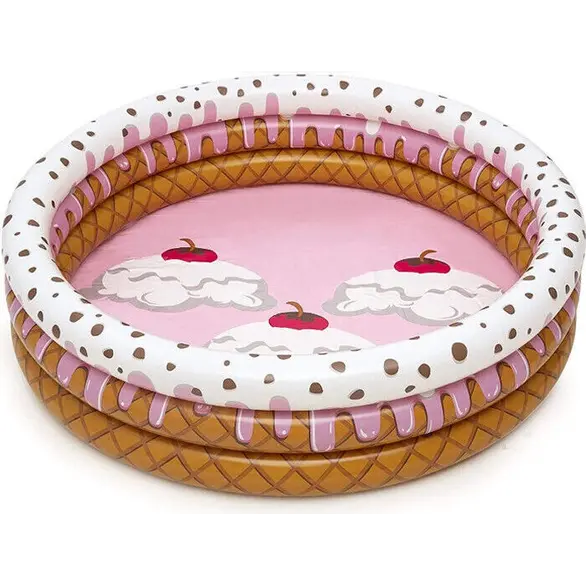 Piscina Hinchable Redonda Donut 160x38cm Jardín Infantil 3 Anillos Mar