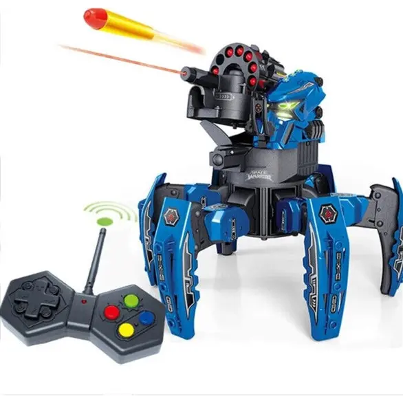 Un robot de juguete interactivo con batería y por control remoto dispara...