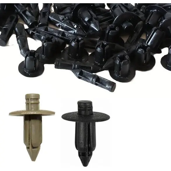 240x Remaches Clips de Sujeción Multiusos en Plástico Negro o Marrón 8x6 mm